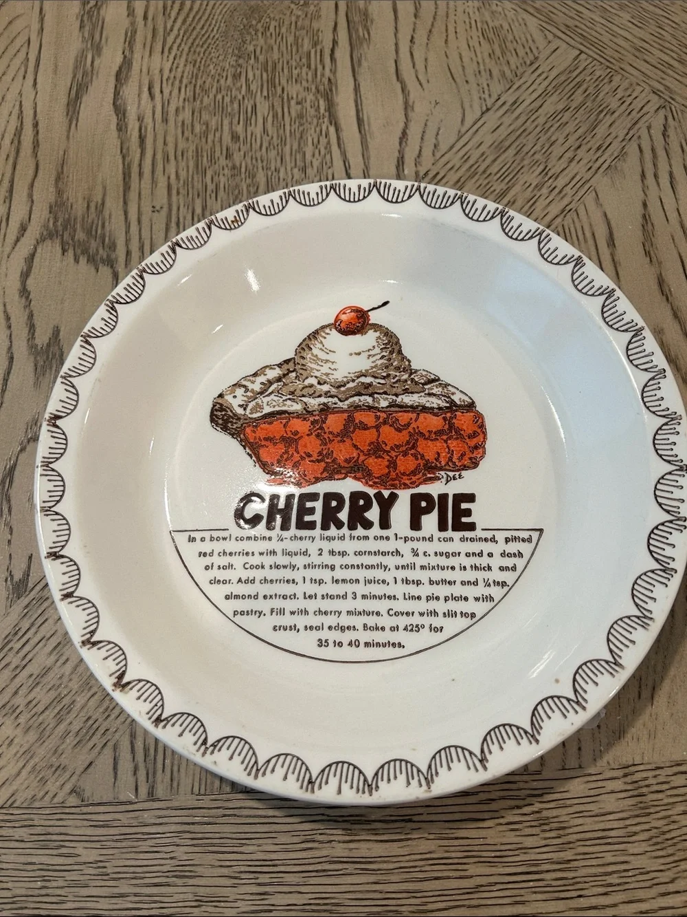 Vintage Cherry pie plate